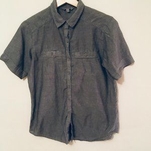 Rubbish light blue cotton short sleeved button-up - S